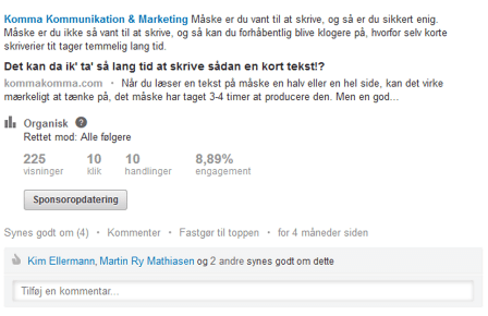 Analytics på linkedin